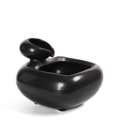 Waterfall Fountain Indoor Ceramic Flowing Water Circulation Wealth Invitation Tabletop Fountain Office Decoration Tea Table Fountain Small Decoration Table Top Water Fountain Indoor ( Color : Black )