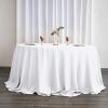 10 pcs 132 inch White Round Polyester Tablecloths Fabric Table Cover Linens | 132" Washable Fabric Table Cloth Covers for Wedding Party Polyester Reception Buffet Events Catering Dining Kitchen Dining view 2