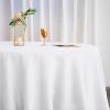 10 pcs 132 inch White Round Polyester Tablecloths Fabric Table Cover Linens | 132" Washable Fabric Table Cloth Covers for Wedding Party Polyester Reception Buffet Events Catering Dining Kitchen Dining view 3