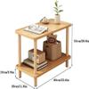 HOBIBA Office end Table Side Table End Table Wooden Small Side Table Rectangular 2-Layer Small Table Bedroom Living Room Home Tea Table Coffee Table (Color:Default) view 3