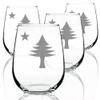 Bevvee Old Maine Flag - Stemless Wine Glasses - Set of 4 - Original 1901 State of Maine Flag Gifts for Women & Men Mainers - Large 17 Ounce view 1