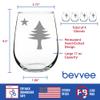 Bevvee Old Maine Flag - Stemless Wine Glasses - Set of 4 - Original 1901 State of Maine Flag Gifts for Women & Men Mainers - Large 17 Ounce view 4