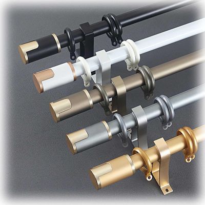 JEDAL Heavy Duty Curtain Rods for Windows, Silence Curtain Track Roman Curtain Rail Aluminium Curtain Rod for Outdoor Patio, Farmhouse, Bedroom 1 to 4.2m (Color : Champagne Gold, Size : 3.6ft)