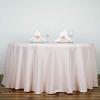 6 pcs 132 inch Blush Round Polyester Tablecloths Fabric Table Cover Linens | 132" Washable Fabric Table Cloth Covers for Party Wedding Reception Buffet Events Catering Dining Kitchen Dining view 2