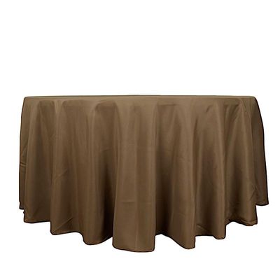 10 pcs 120 inch Taupe Round Tablecloths Fabric Table Cover Linens | 120" Washable Fabric Table Cloth Covers for Wedding Party Polyester Reception Buffet Events Catering Dining Events Kitchen Dining