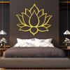 Cadeali Metal Lotus Flower Wall Art, Lotus Metal Wall Decor, Spiritual Wall Decor, Modern Wall Art for Living Room, Bedroom, Office, Yoga Studio (35"x31" | 90x78cm, Gold) view 1