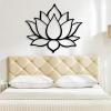 Cadeali Metal Lotus Flower Wall Art, Lotus Metal Wall Decor, Spiritual Wall Decor, Modern Wall Art for Living Room, Bedroom, Office, Yoga Studio (35"x31" | 90x78cm, Gold) view 3