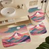 ZGDPBYF Mid Century Sunset Bathroom Mats Rugs Sets 3 Piece, Boho Abstract Mountain Dry Bath Mat Rugs for in Front of Bathtub,Shower Room,Sink,Kitchen view 1
