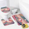 ZGDPBYF Mid Century Sunset Bathroom Mats Rugs Sets 3 Piece, Boho Abstract Mountain Dry Bath Mat Rugs for in Front of Bathtub,Shower Room,Sink,Kitchen view 3