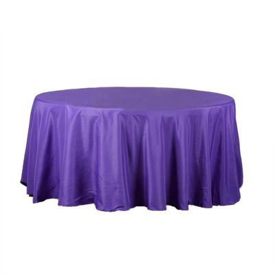 6 pcs 132 inch Purple Round Polyester Tablecloths Fabric Table Cover Linens | 132" Washable Fabric Table Cloth Covers for Party Wedding Reception Buffet Events Catering Dining Kitchen Dining