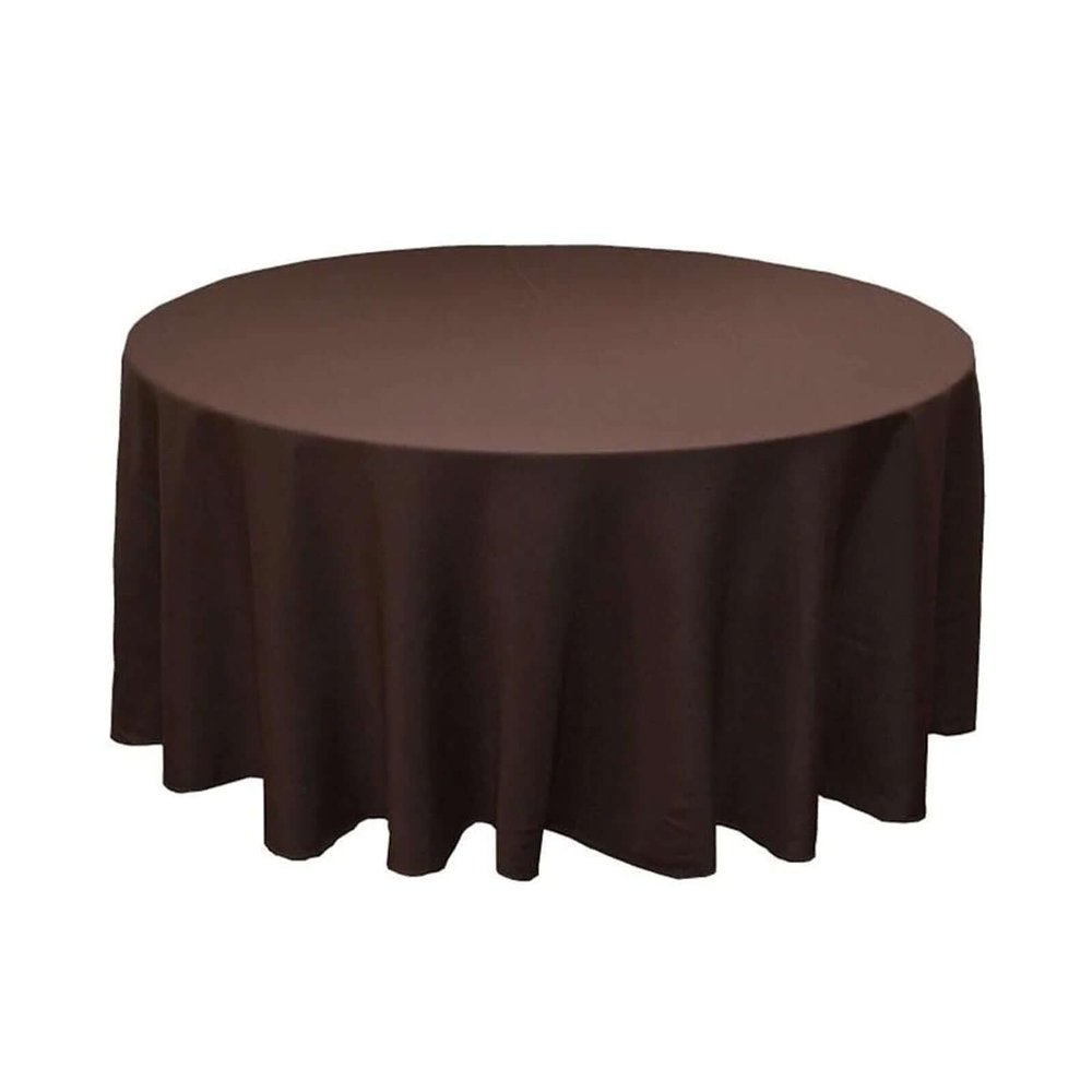 Balsa Circle 6 pcs 120 inch Chocolate Brown Round Tablecloths Fabric Table Cover Linens for Wedding Party Polyester Reception Events Kitchen Dining