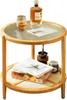 HOBIBA Office end Table Round 2-Tier Coffee Table, Snack Table for Living Room Wood Frame Sofa Side Table for Bedroom Lounge Flower Shop (Size:54 * 50CM,Color:A) view 1