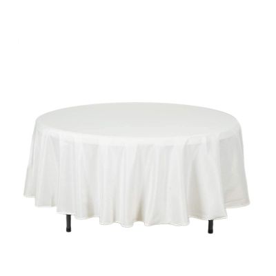 Balsa Circle 10 pcs 108 inch Ivory Round Washable Polyester Easy-Care Tablecloth for Indoor and Outdoor Bridal Shower Wedding Table Buffet Table Parties Events Kitchen Dining