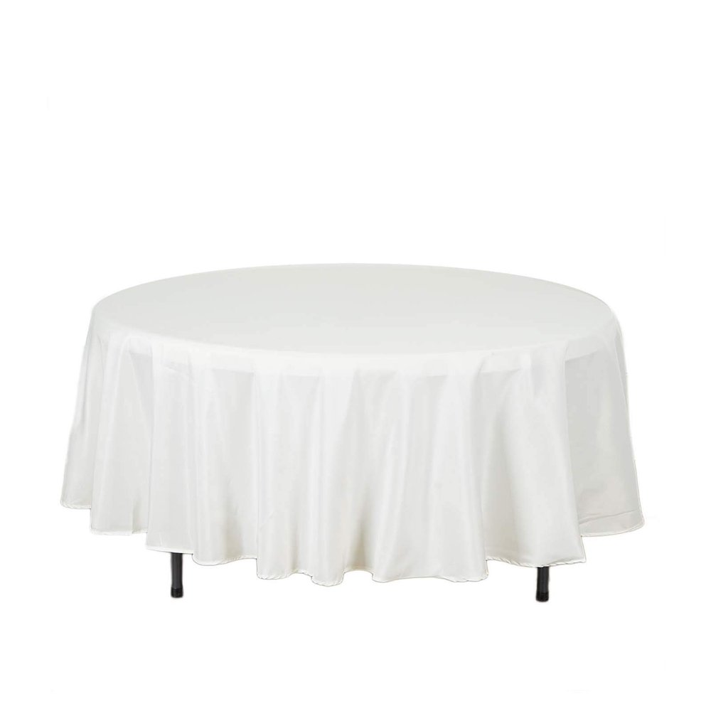 Balsa Circle 10 pcs 108 inch Ivory Round Washable Polyester Easy-Care Tablecloth for Indoor and Outdoor Bridal Shower Wedding Table Buffet Table Parties Events Kitchen Dining