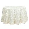 Balsa Circle 120-Inch Ivory Taffeta Round Tablecloth Leaf Petals Design Wedding Party Events Reception Catering Decorations Supplies view 1