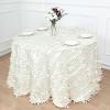 Balsa Circle 120-Inch Ivory Taffeta Round Tablecloth Leaf Petals Design Wedding Party Events Reception Catering Decorations Supplies view 3