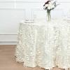 Balsa Circle 120-Inch Ivory Taffeta Round Tablecloth Leaf Petals Design Wedding Party Events Reception Catering Decorations Supplies view 4