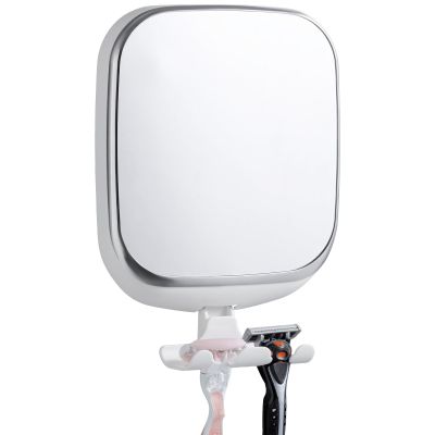 TAILI Shower Mirror Fogless for Shaving, Anti Fog Shaving Mirror with Razor Holder NO-Drilling,Removable,Shatterproof & Waterproof,Wall Mounted Bathroom Accessories with Powerful Suction(White)