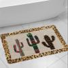 KITHOME Shower Mat Non Slip Bathtub Mat Mexico Cactus Leopard Print Background Bath Mat Soft Loofah Shower Mats for Shower Tub Bathroom Quick Drying Foot Mat, 16x24 Inch view 1