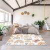 Kids Rug Rainbow Washable Area Rug Living Room Rugs 6x9, Butterfly Boho Printe Floor Carpets for Bedroom, Low Pile Non Slip Rug Home Office Nursery Play Mat view 3