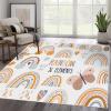 Kids Rug Rainbow Washable Area Rug Living Room Rugs 6x9, Butterfly Boho Printe Floor Carpets for Bedroom, Low Pile Non Slip Rug Home Office Nursery Play Mat view 4