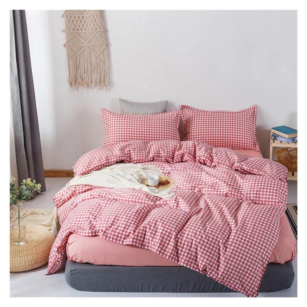 ADovz Plaid Comforter Set 220x240 Pillowcase 3 Piece,Bedding Sets,150x200 Comforter Sets,Blanket Sets,Sheets,Twin Queen Size,Bed Sheets, FH-762