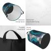 KHiry Round Laundry Basket Dirty Clothes Hamper with Handles Teal Agate Laundry Hamper for Bathroom Waterproof Circular Hamper Lightweight Round Storage Basket for Blanket Organizer Basket, Medium view 4