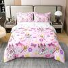 Full Size Duvet Cover Set Princess Castle 100% Pure Cotton Bedding Set Pink Girl Bow Comforter Cover 3 PCS Watercolor Oil Paint Print Quilt Cover Luxury Soft(No Comforter) view 1