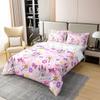 Full Size Duvet Cover Set Princess Castle 100% Pure Cotton Bedding Set Pink Girl Bow Comforter Cover 3 PCS Watercolor Oil Paint Print Quilt Cover Luxury Soft(No Comforter) view 2