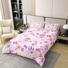 Full Size Duvet Cover Set Princess Castle 100% Pure Cotton Bedding Set Pink Girl Bow Comforter Cover 3 PCS Watercolor Oil Paint Print Quilt Cover Luxury Soft(No Comforter) view 3