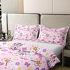 Full Size Duvet Cover Set Princess Castle 100% Pure Cotton Bedding Set Pink Girl Bow Comforter Cover 3 PCS Watercolor Oil Paint Print Quilt Cover Luxury Soft(No Comforter) view 4