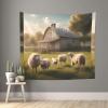 MYGANN Lots Of Cute Sheep Indoor And Outdoor Tapestry Wall Hanging 60x51in, Home Decor Wall Covering Christmas Housewarming Gift view 1