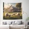 MYGANN Lots Of Cute Sheep Indoor And Outdoor Tapestry Wall Hanging 60x51in, Home Decor Wall Covering Christmas Housewarming Gift view 2