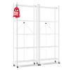 ALANNG 70.7" H Metal Storage Shelves, 5 Tier Folding Shelf on Wheels, Heavy Duty, No Assembly, Rolling, Collapsible Rack Unit for Kitchen, Basement, Pantry (White,2 Pack) view 1