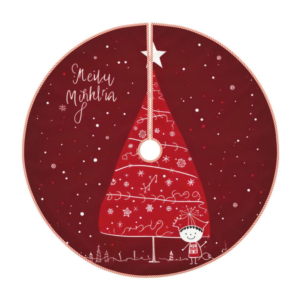 Christmas Holiday Print Xmas Tree Skirt 36 Inch Soft Tree Mat for Xmas Holiday Party Christmas Tree Dcor