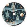 Blue Christmas Tree Print Xmas Tree Skirt 36 Inch Soft Tree Mat for Xmas Holiday Party Christmas Tree Dcor view 1