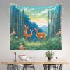 MYGANN Three Cute Deer Indoor And Outdoor Tapestry Wall Hanging 60x51in, Home Decor Wall Covering Christmas Housewarming Gift, Black view 3