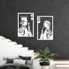 Cadeali Poker Metal Wall Art, Hearts Queen and King of Spades, Modern Geometric Wall Art Decor, Gift for Gamer, Card Game Wall Art, Home Decor, Housewarming Gift (24 x 18 inch | 60 x 45 cm, Black) view 2
