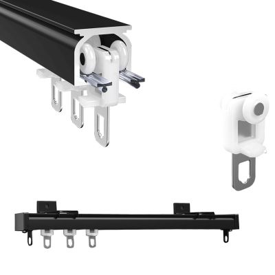 Ceiling Track, Aluminium Ceiling Mount Curtain Track System, Curtain Track, Ceiling Track for Curtains, Mount to Ceiling Or Wall, Suitable for Living Room, Shower Room (Color : B (Track Turner), Siz