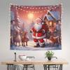 MYGANN Winter Santa Claus Indoor And Outdoor Tapestry Wall Hanging 60x51in, Home Decor Wall Covering Christmas Housewarming Gift view 3