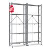 ALANNG 70.7" H Metal Storage Shelves, 5 Tier Folding Shelf on Wheels, Heavy Duty, No Assembly, Rolling, Collapsible Rack Unit for Kitchen, Basement, Pantry (Gray,2 Pack) view 1