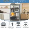 ALANNG 70.7" H Metal Storage Shelves, 5 Tier Folding Shelf on Wheels, Heavy Duty, No Assembly, Rolling, Collapsible Rack Unit for Kitchen, Basement, Pantry (Gray,2 Pack) view 4