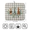 Spring Bunny Dish Drying Mats for Kitchen Counter, Rabbits Leaves Grey Buffalo Plaid Absorbent Microfiber Dish Drying Pad Dishes Rack Mat Heat Resistant Counter Portector 16"x18" view 2