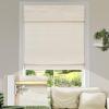 MiLin No Tools No Drill Cordless Roman Shades Privacy Linen Blackout Roman Window Natural Linen Fabric Blinds for Windows Treatment Bedroom Kitchen Living Room (River Oaks, 34 1/2" W x 60" H) view 1