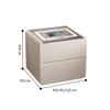 Nightstand with Wireless Charging, LED Nightstand with Leather Drawers and Storage Shelves, Bedroom Nightstand with 3-Color Adjustable Touch Lights, Small Nightstand, Bedside Table ( Color : Gray , Si view 2