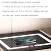 Nightstand with Wireless Charging, LED Nightstand with Leather Drawers and Storage Shelves, Bedroom Nightstand with 3-Color Adjustable Touch Lights, Small Nightstand, Bedside Table ( Color : Gray , Si view 3