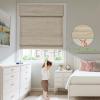 MiLin No Tools No Drill Cordless Roman Shades Privacy Linen Blackout Roman Window Natural Linen Fabric Blinds for Windows Treatment Bedroom Kitchen Living Room (Sugar Land, 33 1/4" W x 56" H) view 3