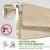 MiLin No Tools No Drill Cordless Roman Shades Privacy Linen Blackout Roman Window Natural Linen Fabric Blinds for Windows Treatment Bedroom Kitchen Living Room (Woodlands White, 33 1/4" W x 56" H) view 2