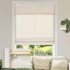 MiLin No Tools No Drill Cordless Roman Shades Privacy Linen Blackout Roman Window Natural Linen Fabric Blinds for Windows Treatment Bedroom Kitchen Living Room (River Oaks, 32 1/2" W x 64" H) view 1