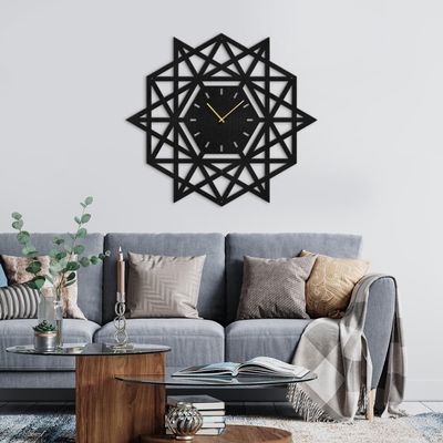 SIGNLEADER 24 Inch Metal Wall Clock Wall Art Decor, Geometric Wall Sculpture Clock Silent Battery Operated Hangings Home Decoration for Living Room, Bedroom, Kitchen, Bathroom